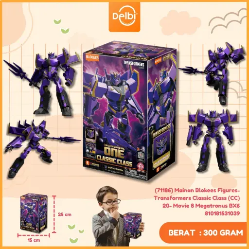 [810181531039] (71186) Mainan Blokees Figures- Transformers Classic Class (CC) 20- Movie 8 Megatronus BX6