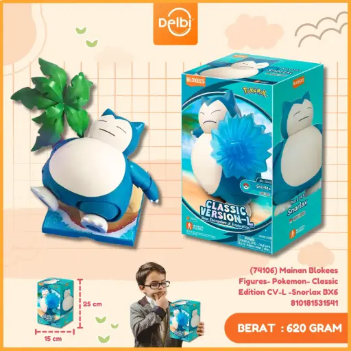 [810181531541] (74106) Mainan Blokees Figures- Pokemon- Classic Edition CV-L -Snorlax BX6