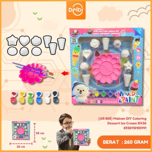 [6936112100141] (AR 868) Mainan DIY Coloring Dessert Ice Cream BX36