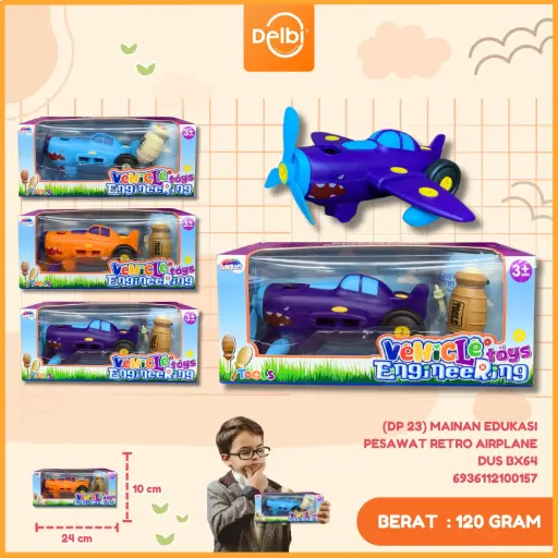 [6936112100157] (DP 23) MAINAN EDUKASI PESAWAT RETRO AIRPLANE DUS BX64