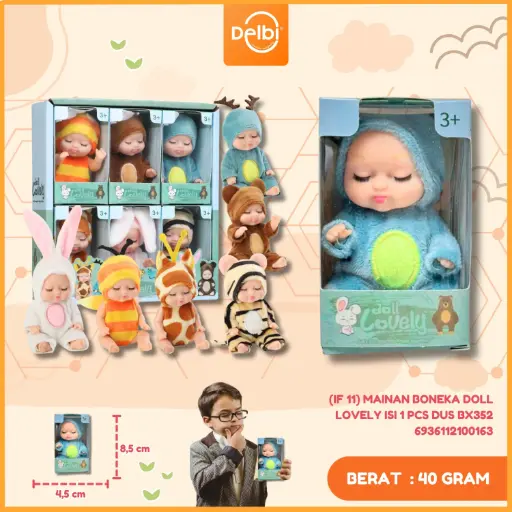 [6936112100163] (IF 11) MAINAN BONEKA DOLL LOVELY ISI 1 PCS DUS BX352