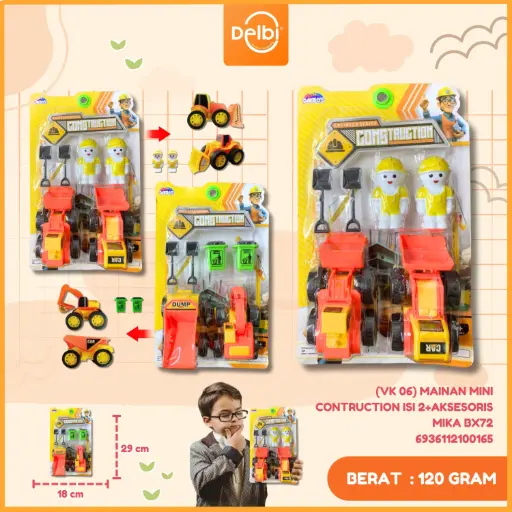 [6936112100165] (VK 06) MAINAN MINI CONTRUCTION ISI 2+AKSESORIS MIKA BX72
