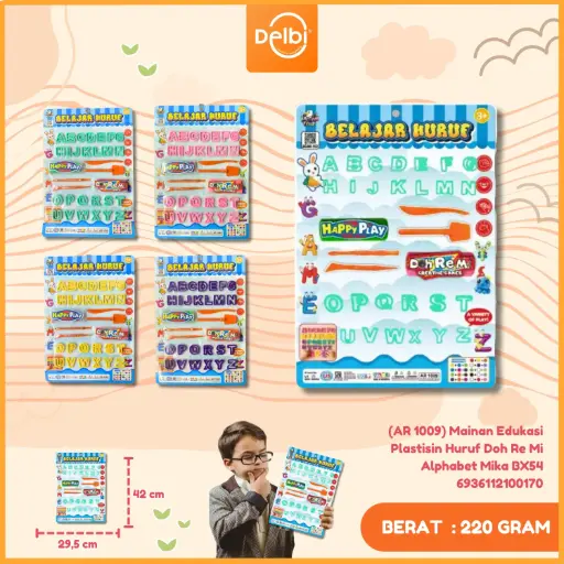 [6936112100170] (AR 1009) Mainan Edukasi Plastisin Huruf Doh Re Mi Alphabet Mika BX54