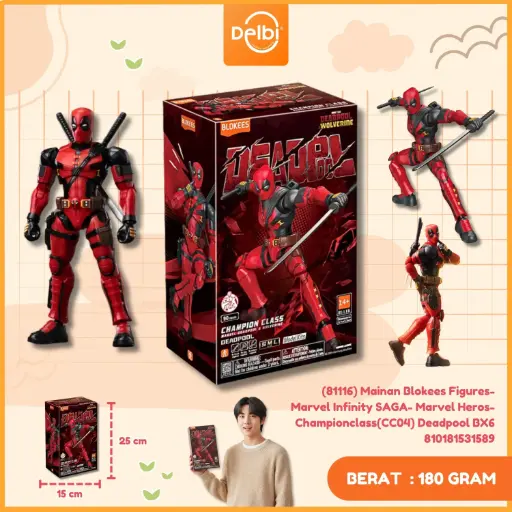 [810181531589] (81116) Mainan Blokees Figures- Marvel Infinity SAGA- Marvel Heros- Championclass(CC04) Deadpool BX6