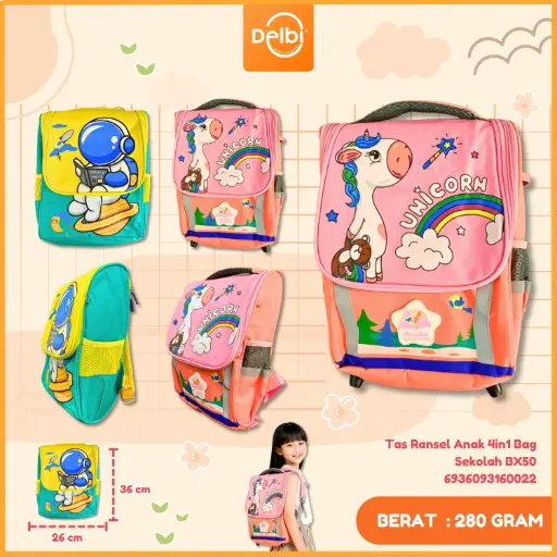 [6936093160022] (W93) Tas Ransel Anak 4in1 Bag Sekolah BX50